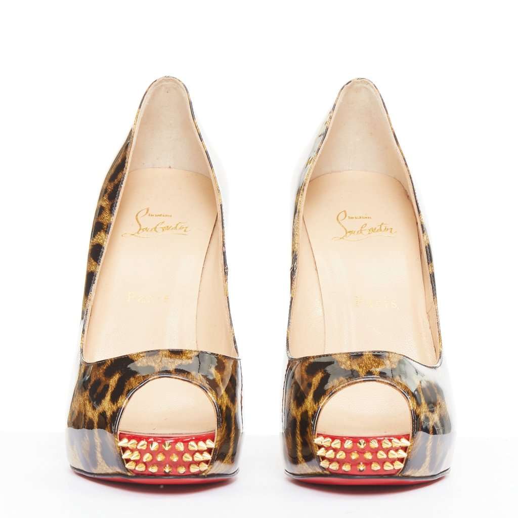 Christian Louboutin Very Prive Spikes 120 Brown Leather Very good condition - Inside View