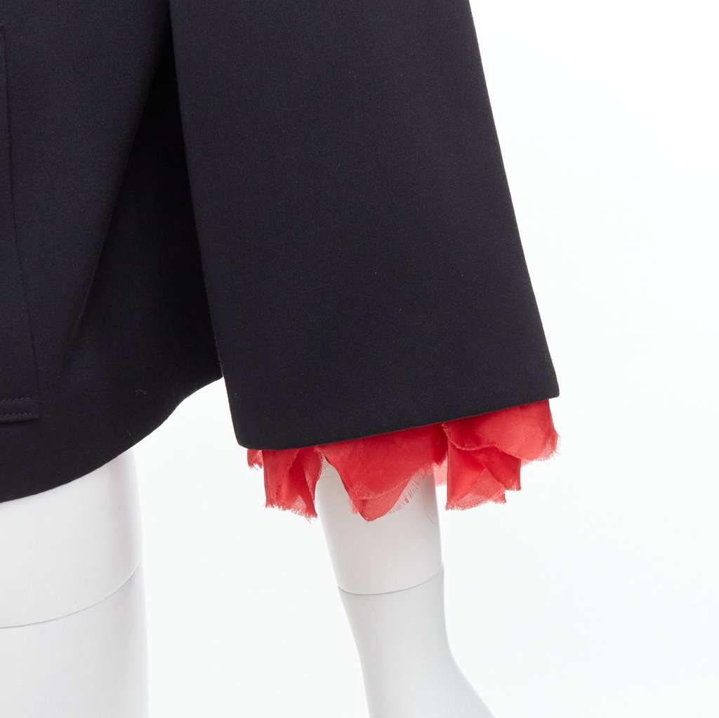 Keita Maruyama Red Biker Jacket Black Wool Never worn - Back View