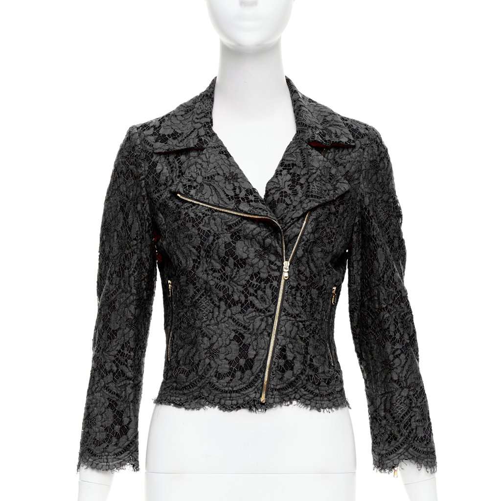 MSGM Black Biker Jacket Black Very good condition - Front View