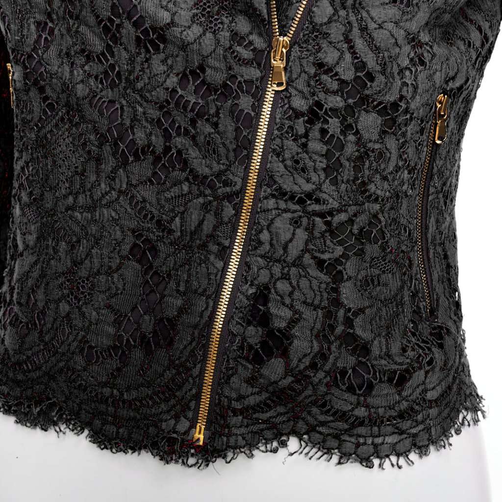 MSGM Black Biker Jacket Black Very good condition - Back View