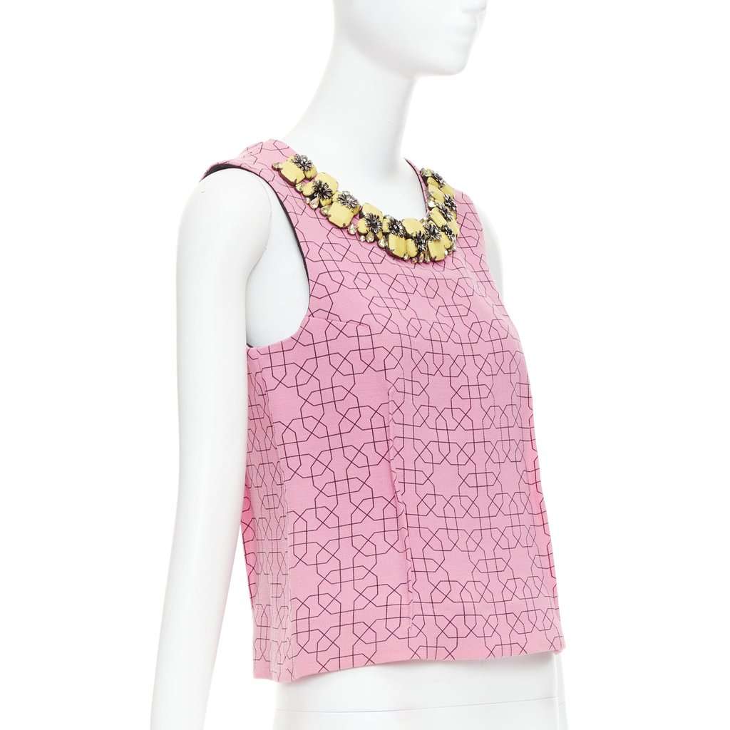 Marni Jewel Collar Vest Pink Wool Very good condition - Inside View