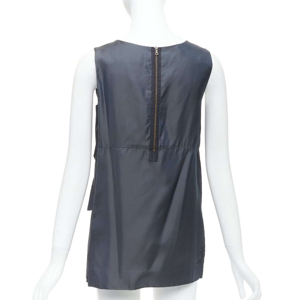 Marni Twill Ruffle Dress Grey Very good condition - Box View