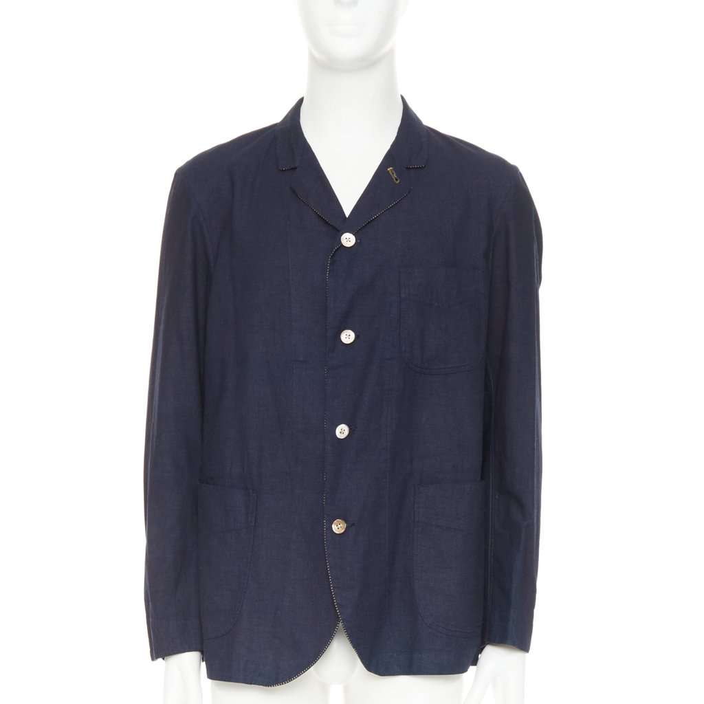 45RPM Blue Cotton Jacket Blue Cotton Very good condition - Front View