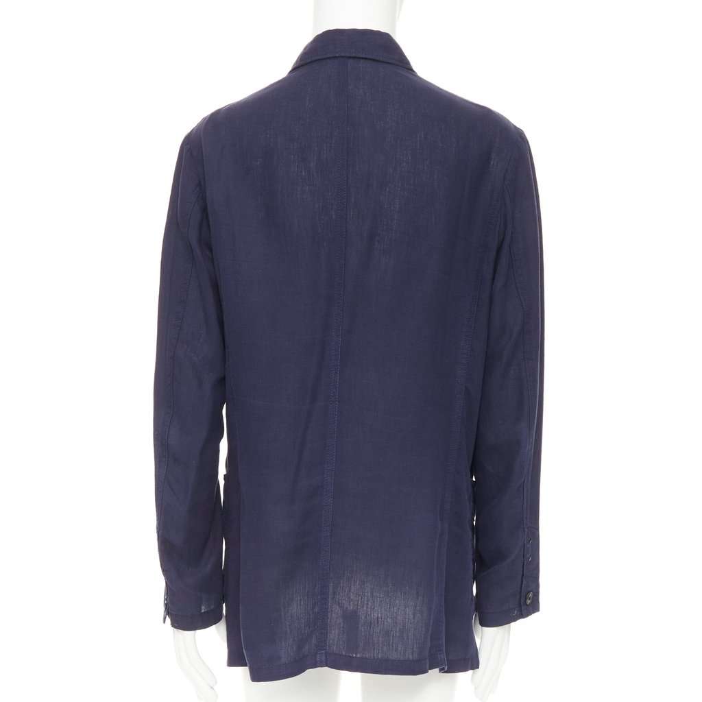 Yohji Yamamoto Blue Linen Jacket Blue Linen Good condition - Box View