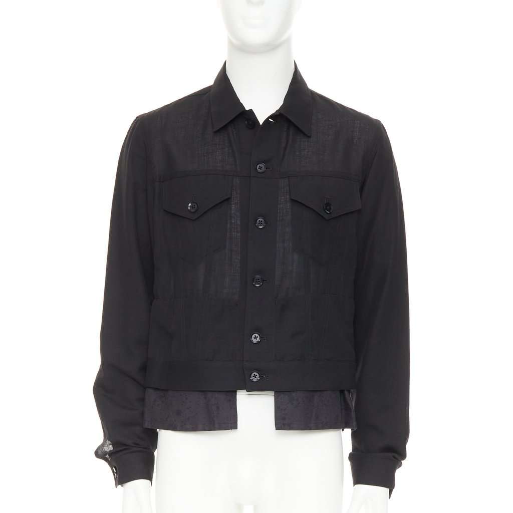 Yohji Yamamoto Black Wool Jacket Black Wool Very good condition - Front View