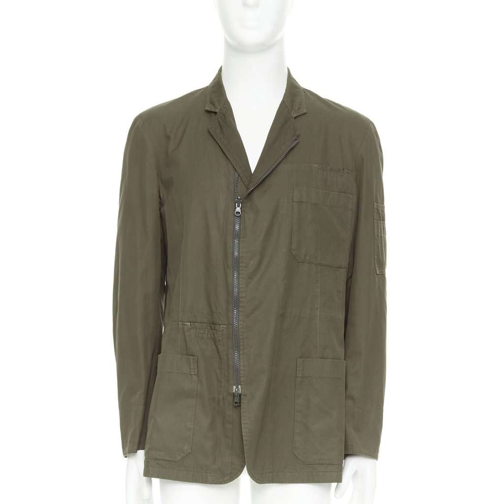 Yohji Yamamoto Green Cotton Jacket Green Cotton Fair condition - Front View