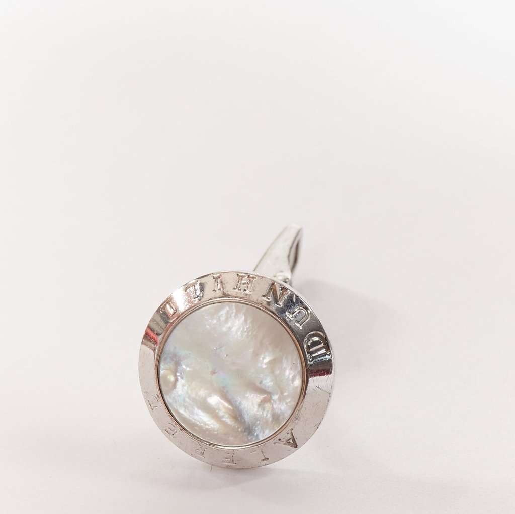 Alfred Dunhill Mother Pearl Cufflinks Silver Fair condition - Inside View