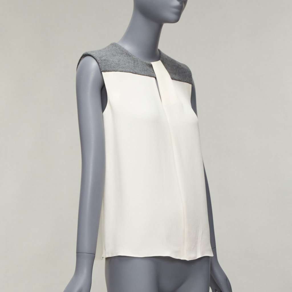 Balenciaga Knitted Yoke Blouse Ecru Silk Very good condition - Inside View