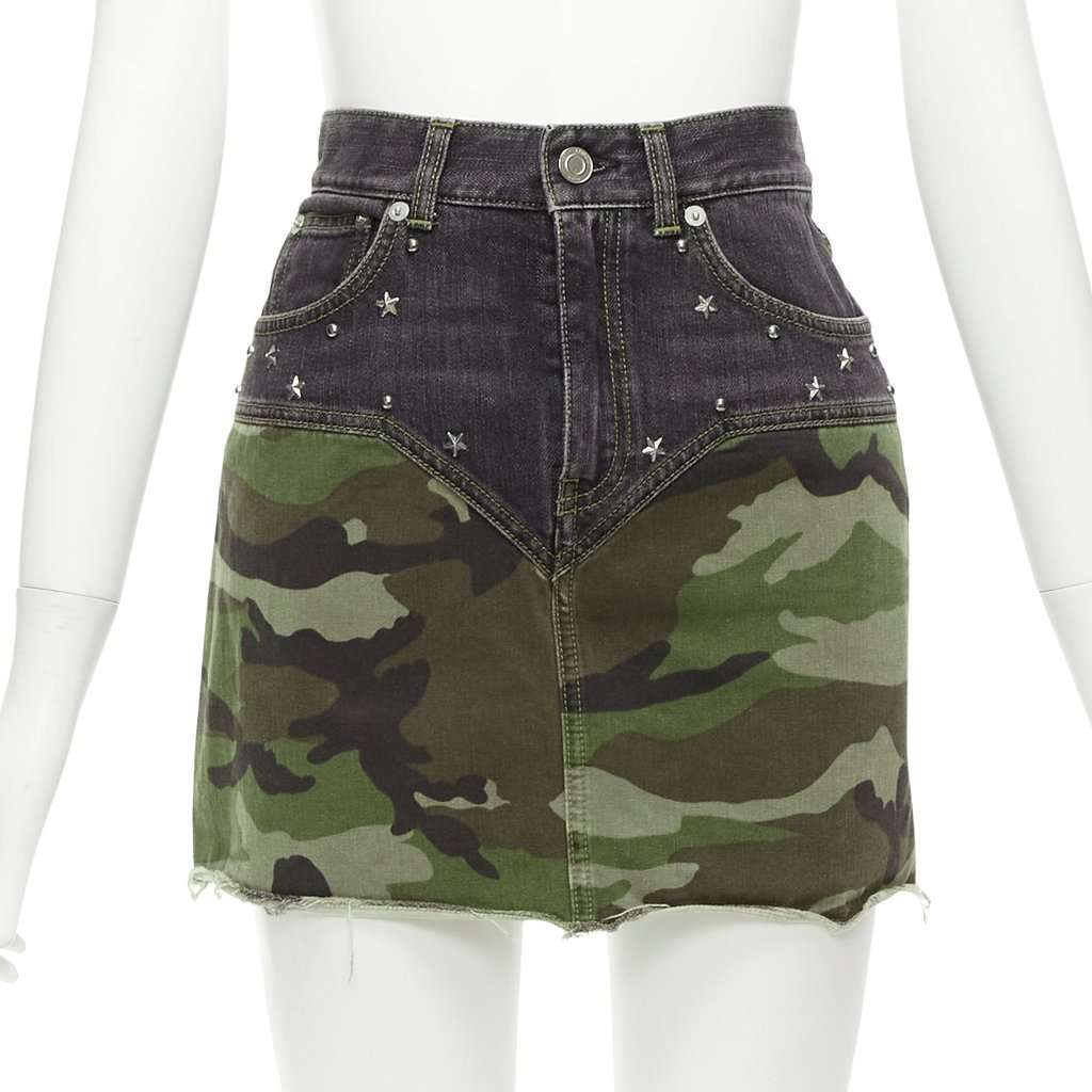 Saint Laurent Star Studded Skirt Blue Very good condition - Front View