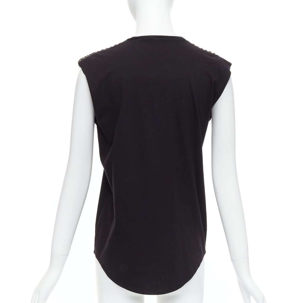 Balmain Chain Leather Tank Black Cotton Very good condition - Box View