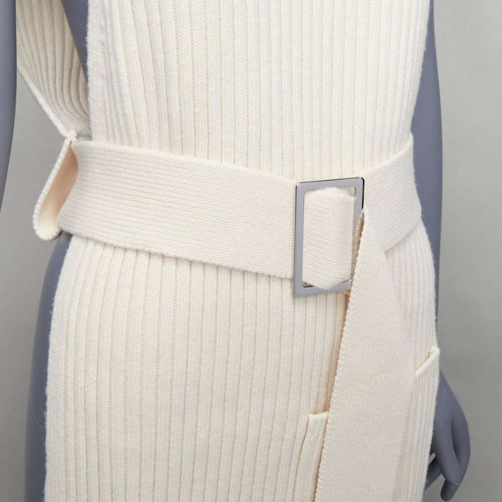 Tibi Ribbed Funnel Vest Ecru Wool Never worn - Back View
