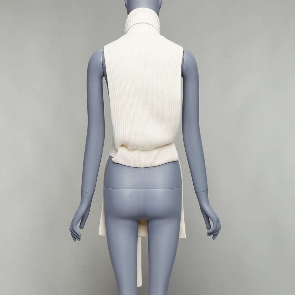 Tibi Ribbed Funnel Vest Ecru Wool Never worn - Box View