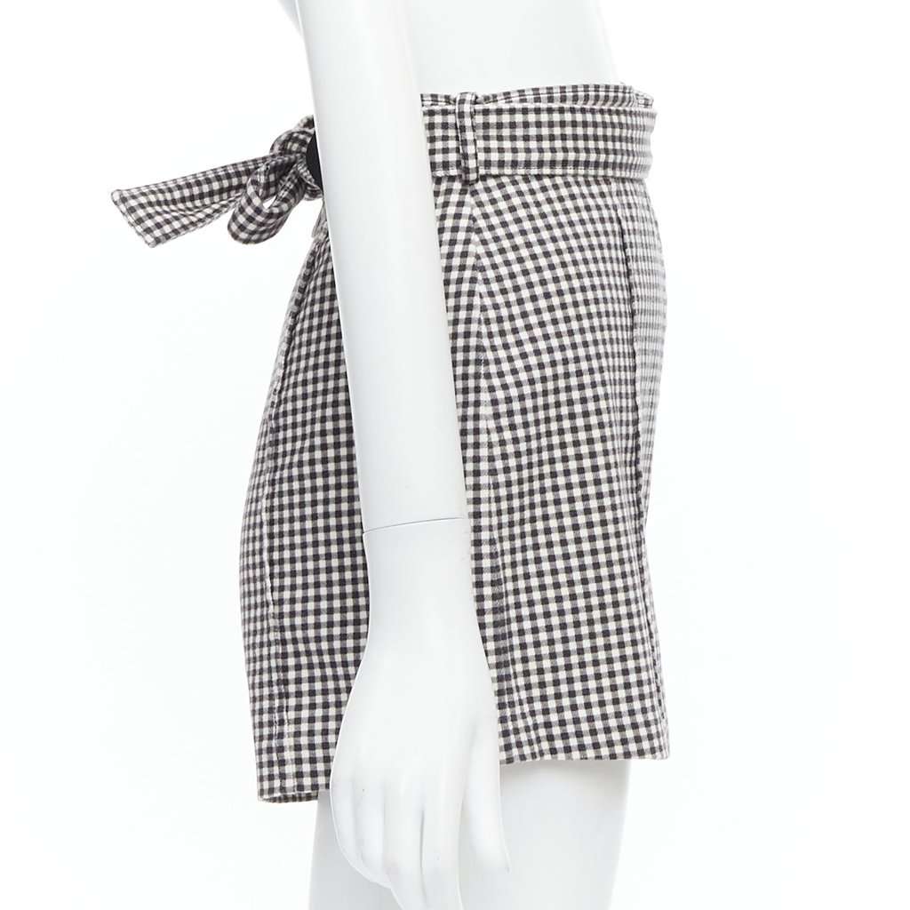 Zimmermann Gingham Print Shorts White Cotton Never worn - Model View