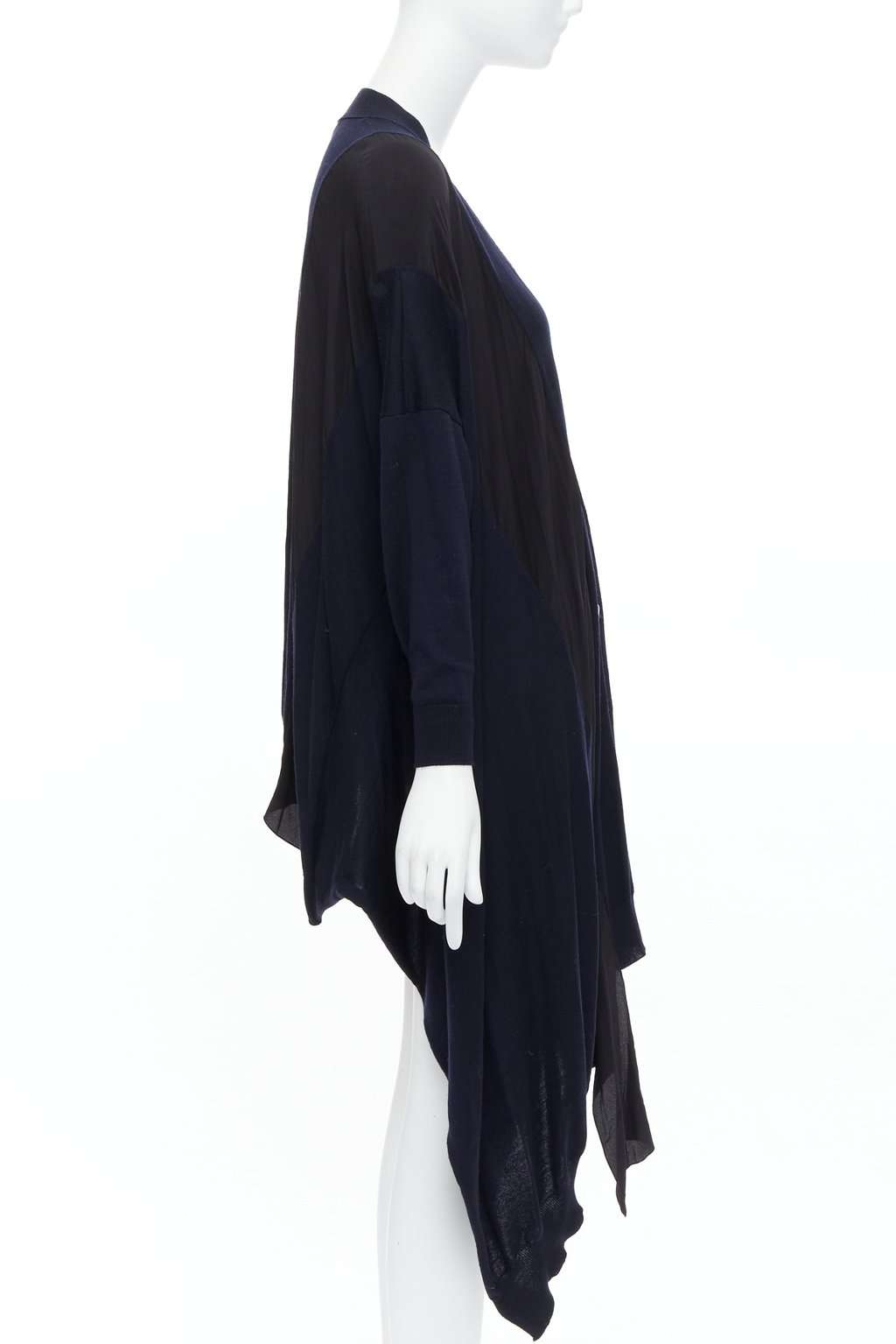 Stella McCartney High Low Cardigan Navy Wool Very good condition - Model View