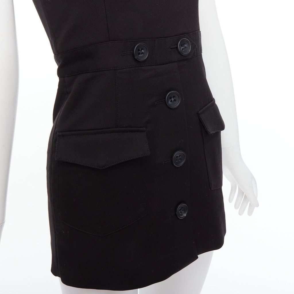 RED VALENTINO GARAVANI Button Cargo Playsuit Black Cotton Very good condition - Back View