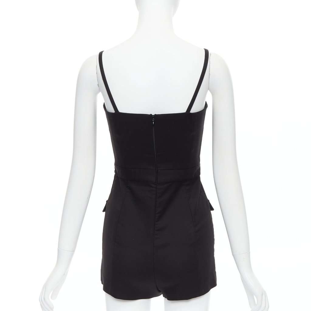 RED VALENTINO GARAVANI Button Cargo Playsuit Black Cotton Very good condition - Box View