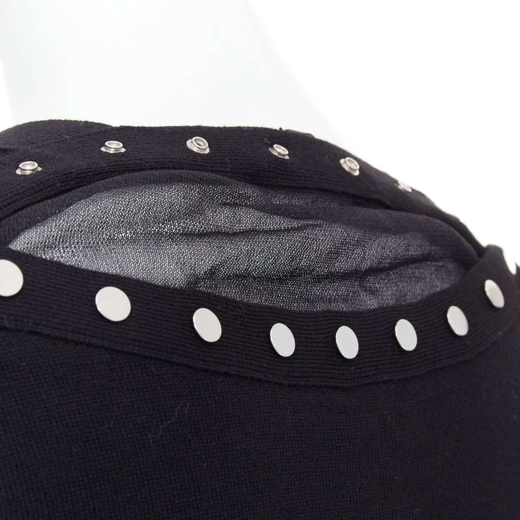 Alexander Wang Sheer Back Cardigan Black Wool Very good condition - Back View