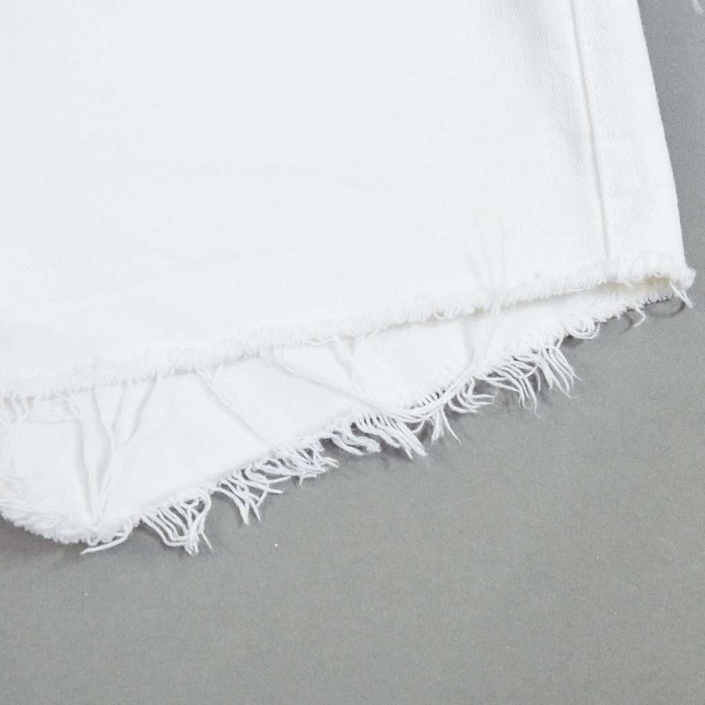 Saint Laurent Frayed Denim Shorts White Cotton Fair condition - Model View