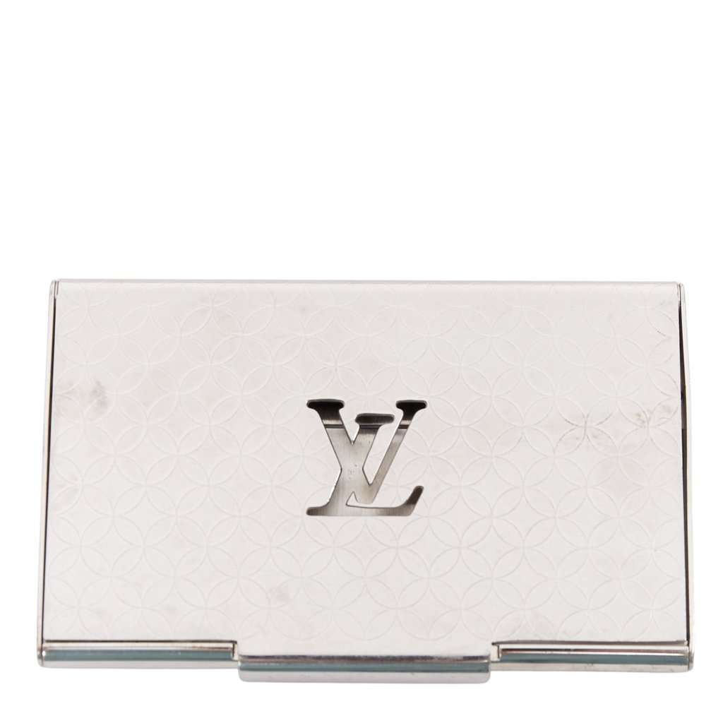 Louis Vuitton Porte Carte Champs Elysees Silver Fair condition - Front View