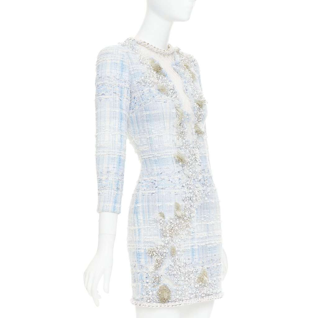 Balmain Blue Cotton Dress Blue Cotton Very good condition - Inside View