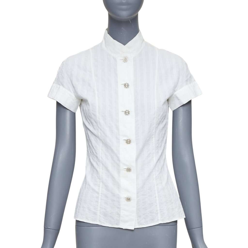 Chanel Ecru Cotton Top Ecru Cotton Fair condition - Front View