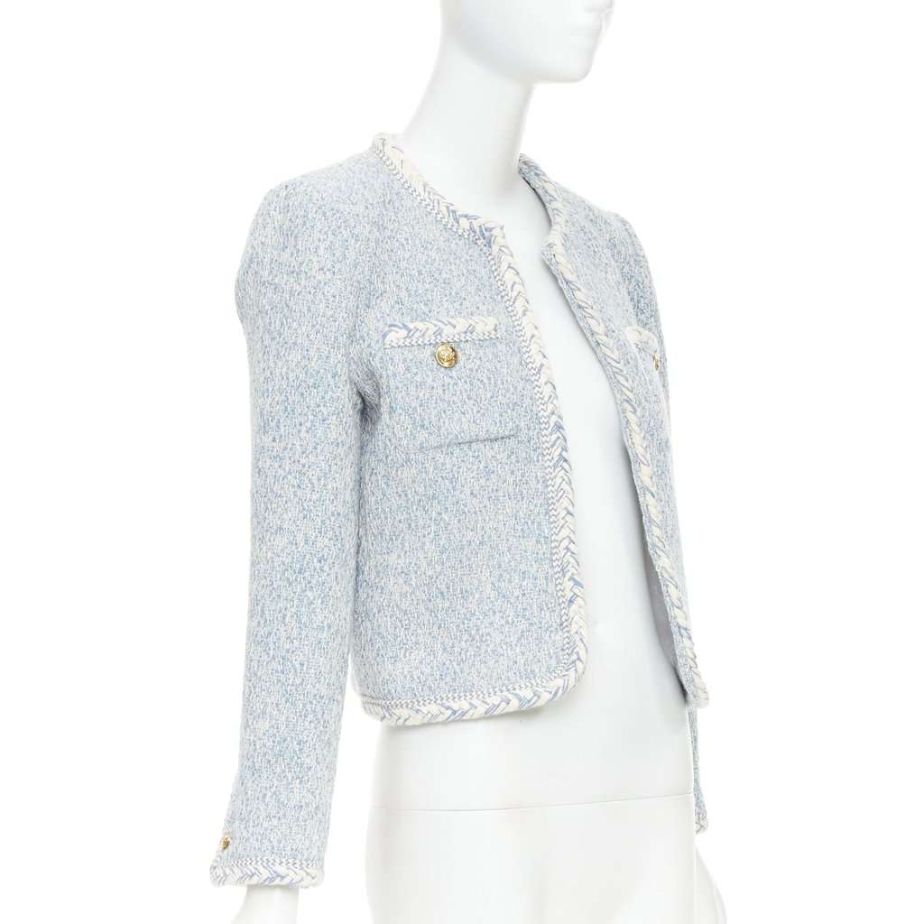 Celine Blue Tweed Coat Blue Tweed Never worn, with tag - Inside View