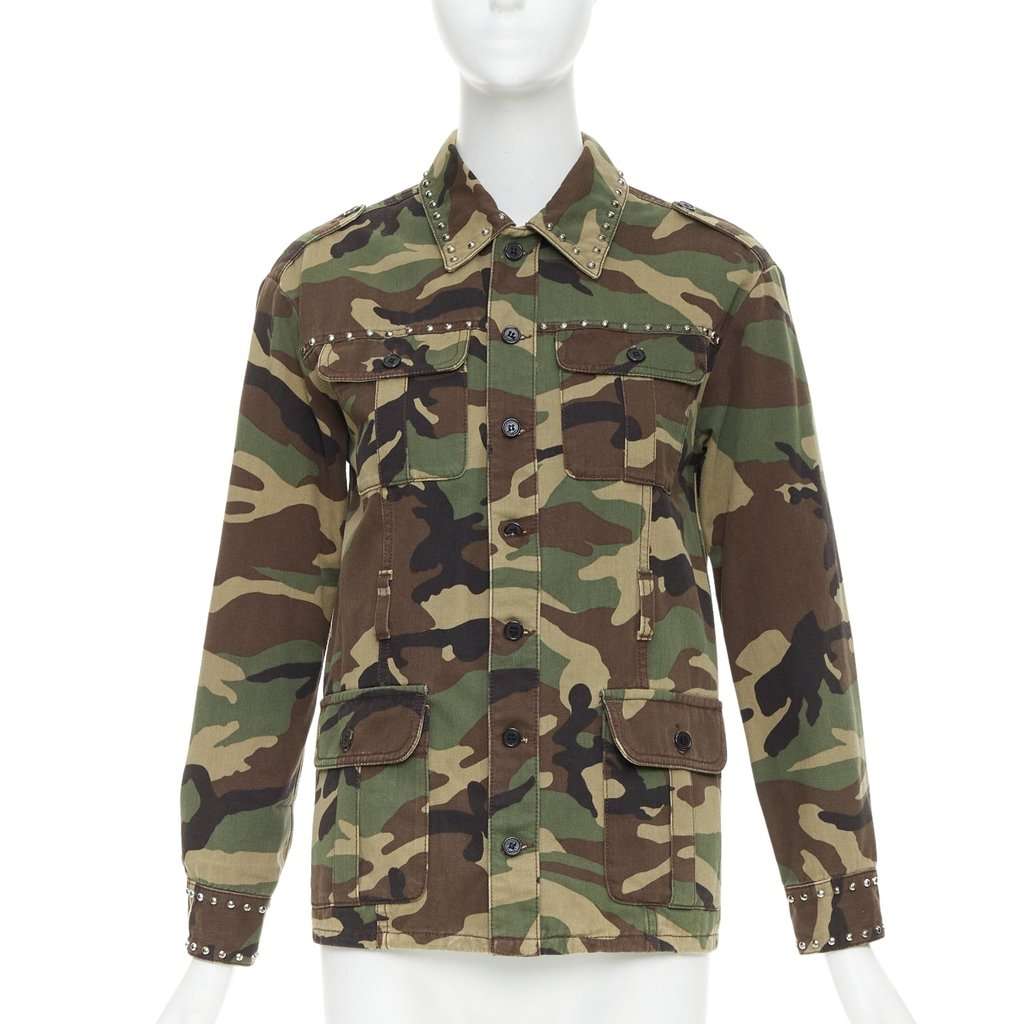Saint Laurent Green Cotton Coat Green Cotton Good condition - Front View