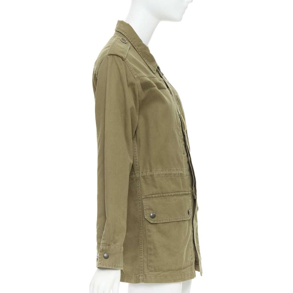 Saint Laurent Green Cotton Coat Green Cotton Very good condition - Model View