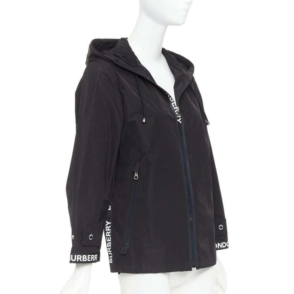 Burberry Black Polyester Coat Black Polyester Good condition - Model View