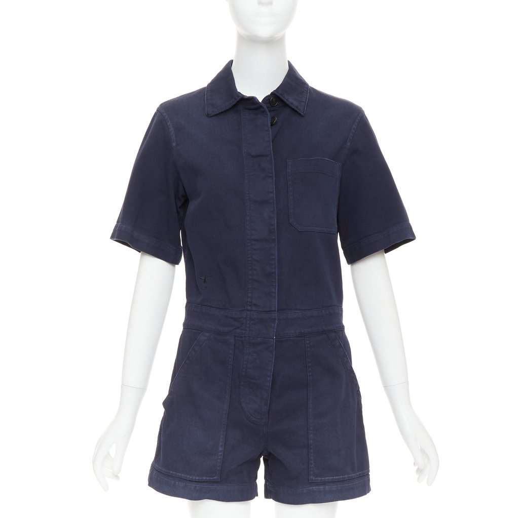 Dior Navy Cotton Jumpsuit Navy Cotton Very good condition - Front View