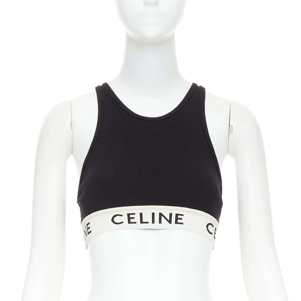 Celine Black Cotton Top Black Cotton Good condition - Front View