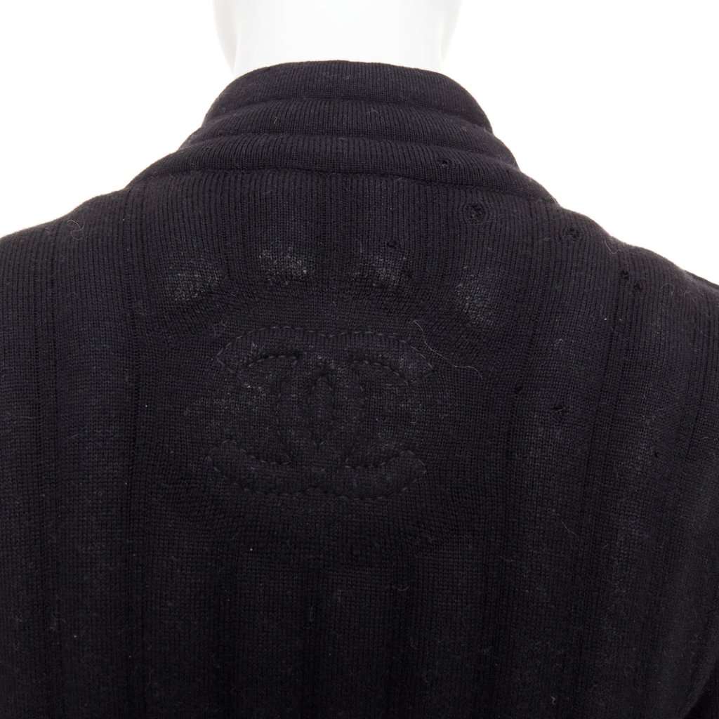 Chanel Black Wool Coat Black Wool Fair condition - Back View