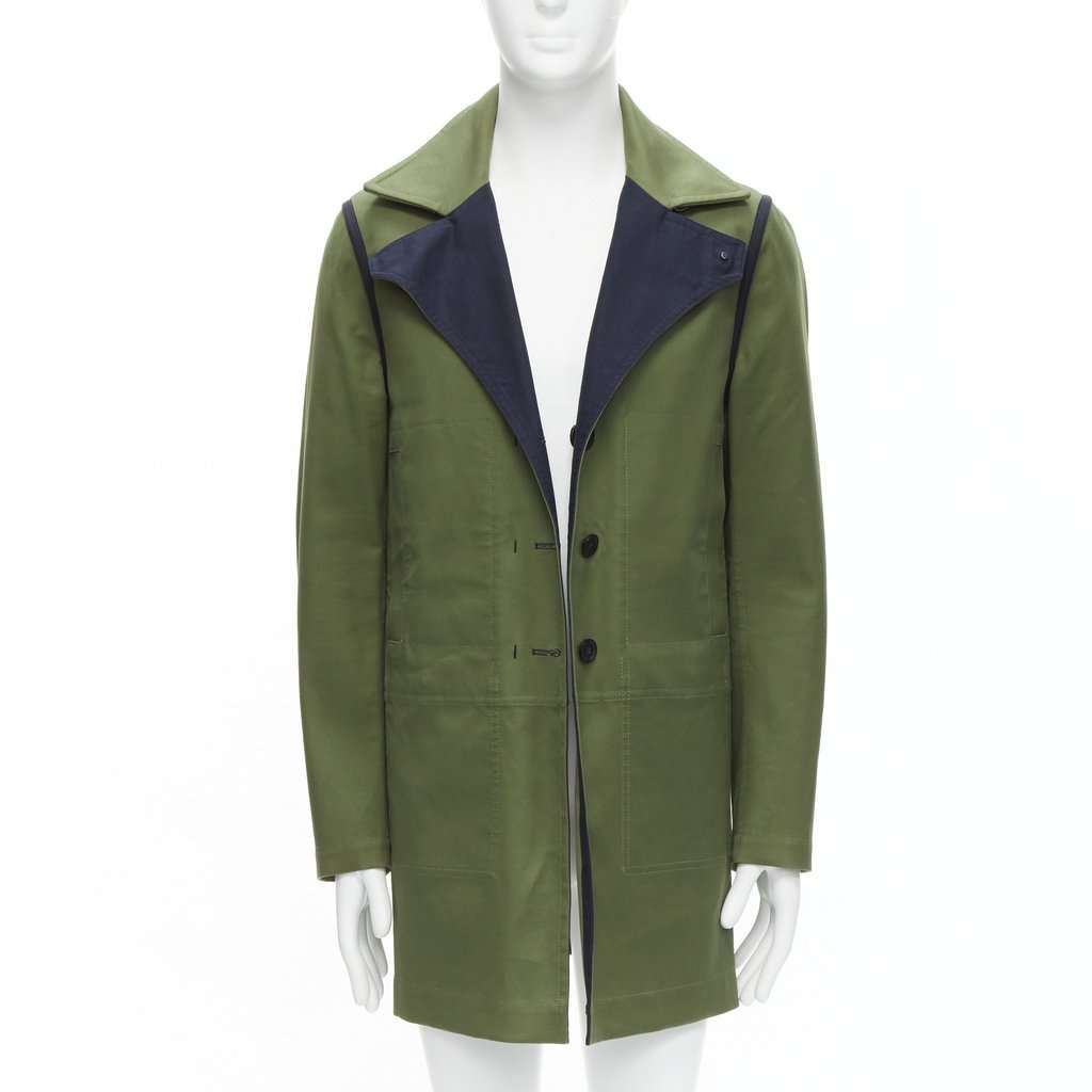 Valentino Garavani Green Cotton Coat Green Cotton Very good condition - Front View