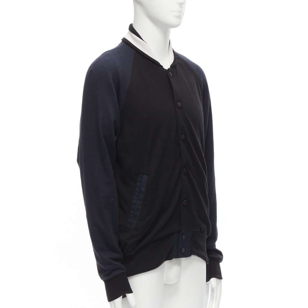 Sacai Navy Bomber Jacket Navy Cotton Never worn - Model View