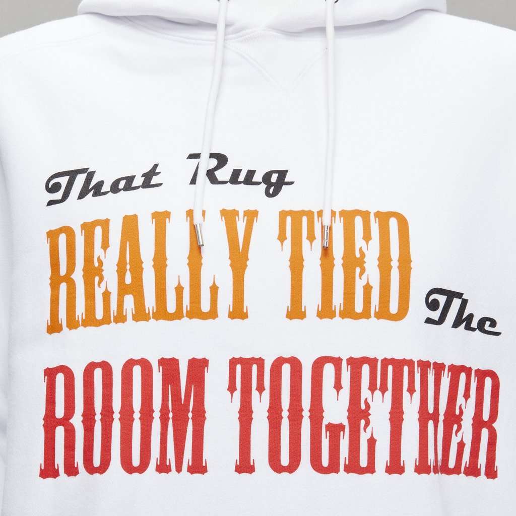 Sacai Slogan White Hoodie White Cotton Never worn - Back View