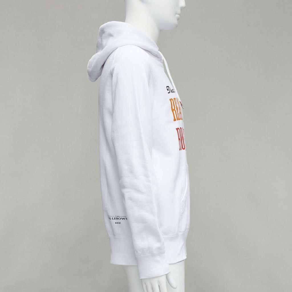 Sacai Slogan White Hoodie White Cotton Never worn - Model View