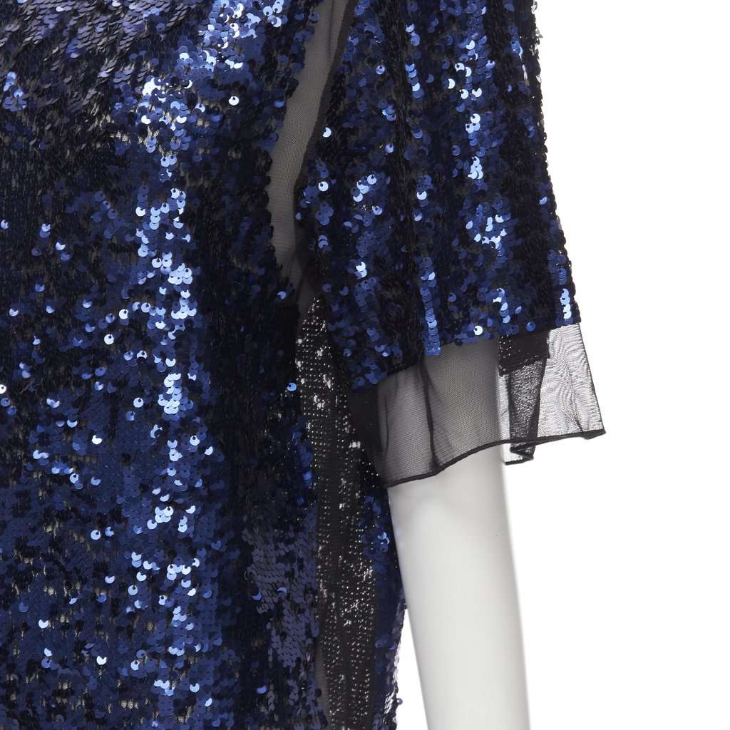By Malene Birger Sequins Sheer Gown Blue Polyester Very good condition - Back View