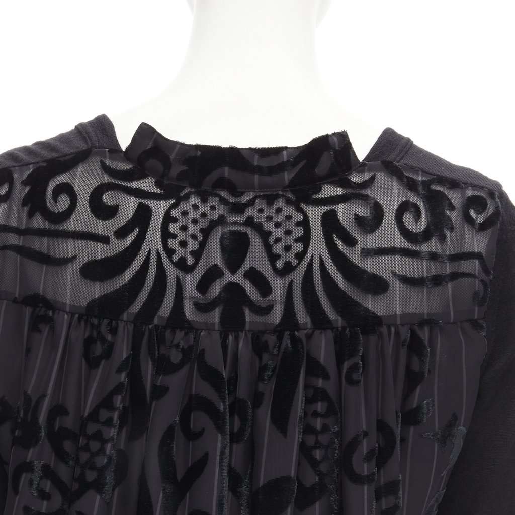 Sacai Velvet Sweater Dress Black Wool Never worn - Back View
