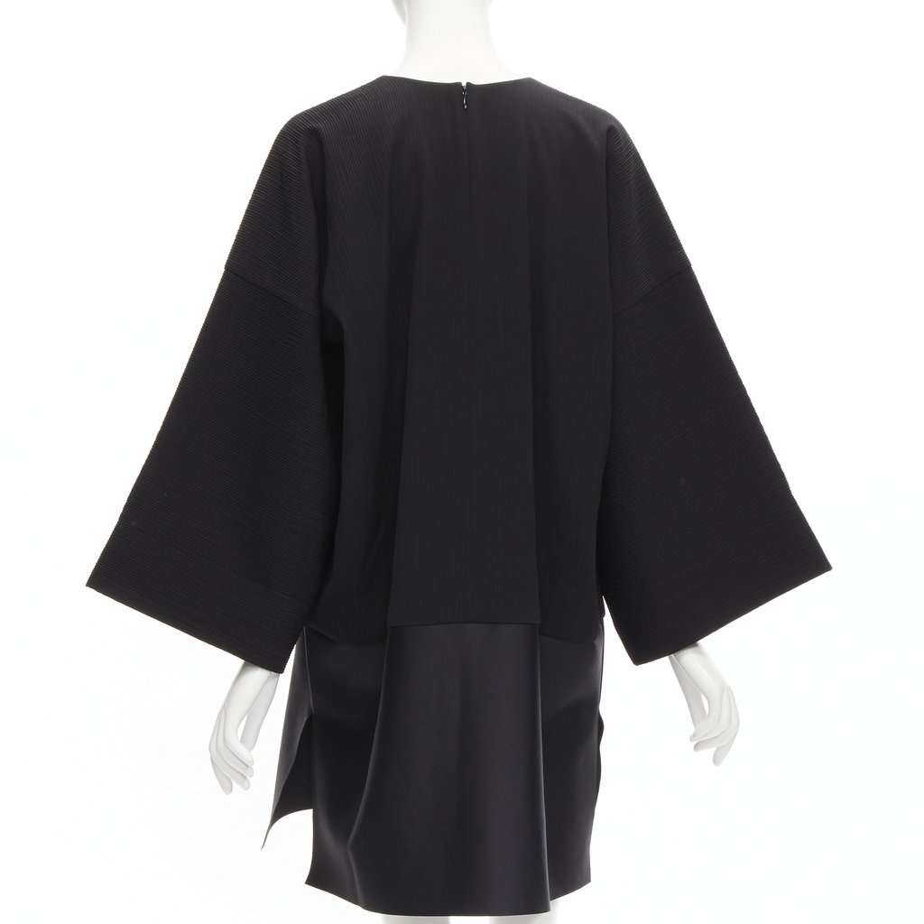 Solace London Pleat Satin Dress Black Polyester Never worn - Box View