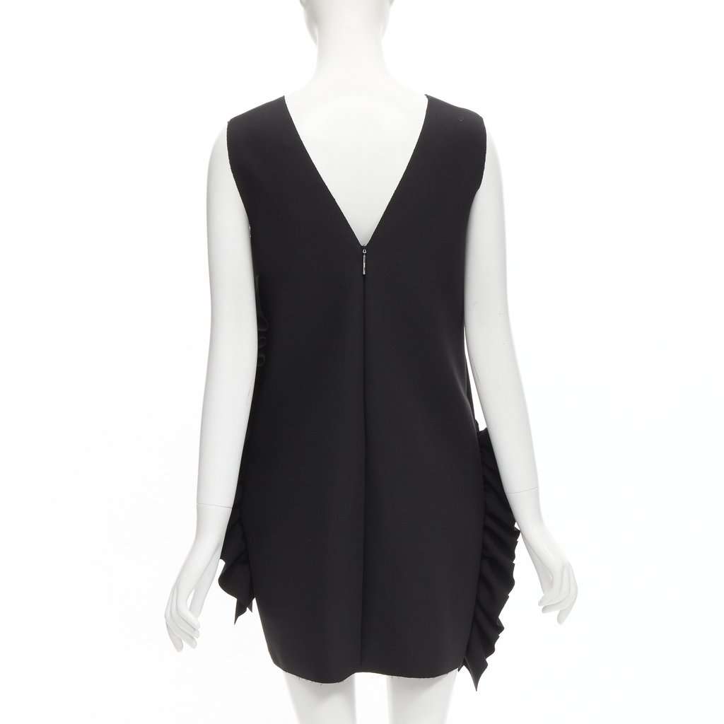 MSGM Structured Ruffles Dress Black Polyester Very good condition - Box View