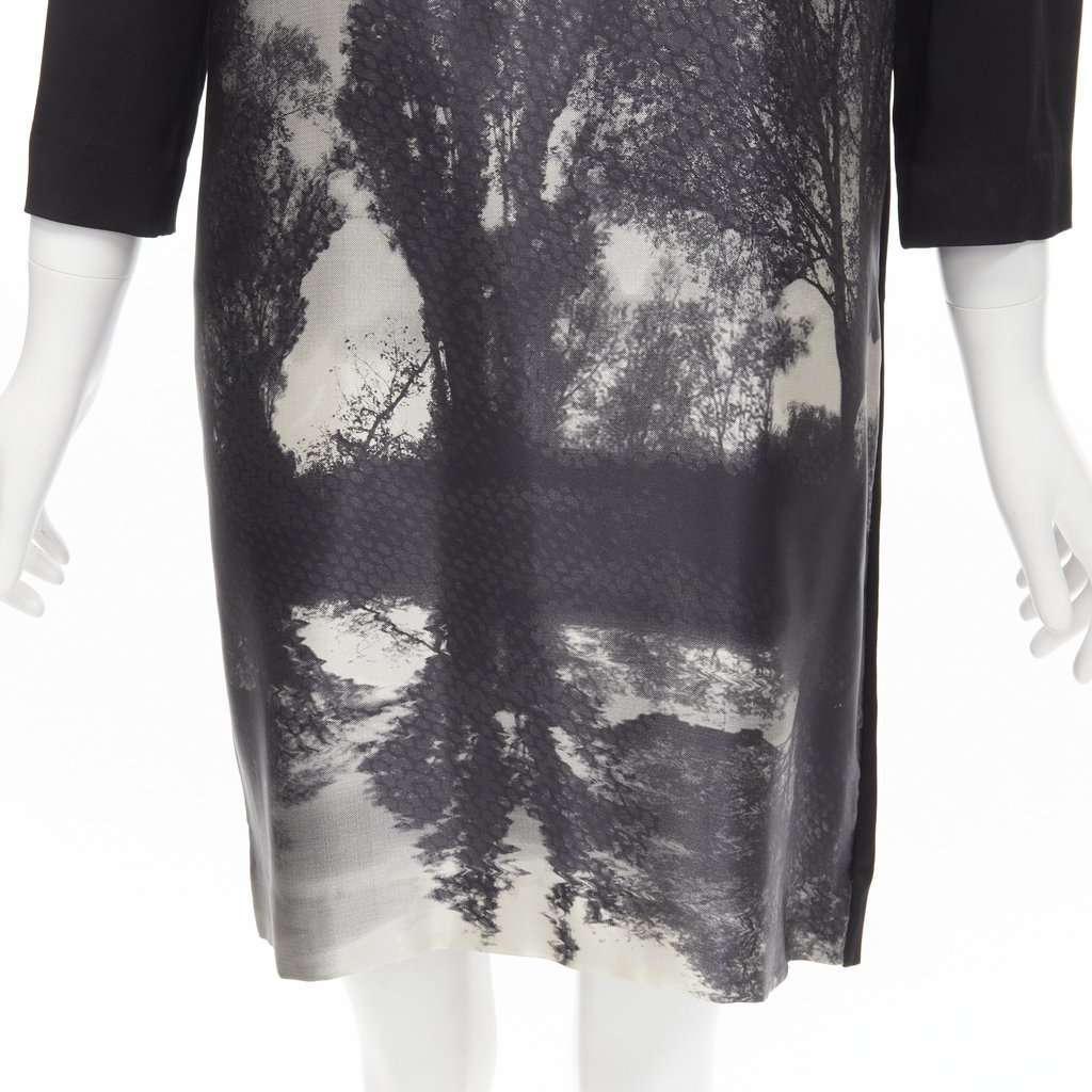 Stella McCartney Tree Photo Dress Black Silk Good - Back View