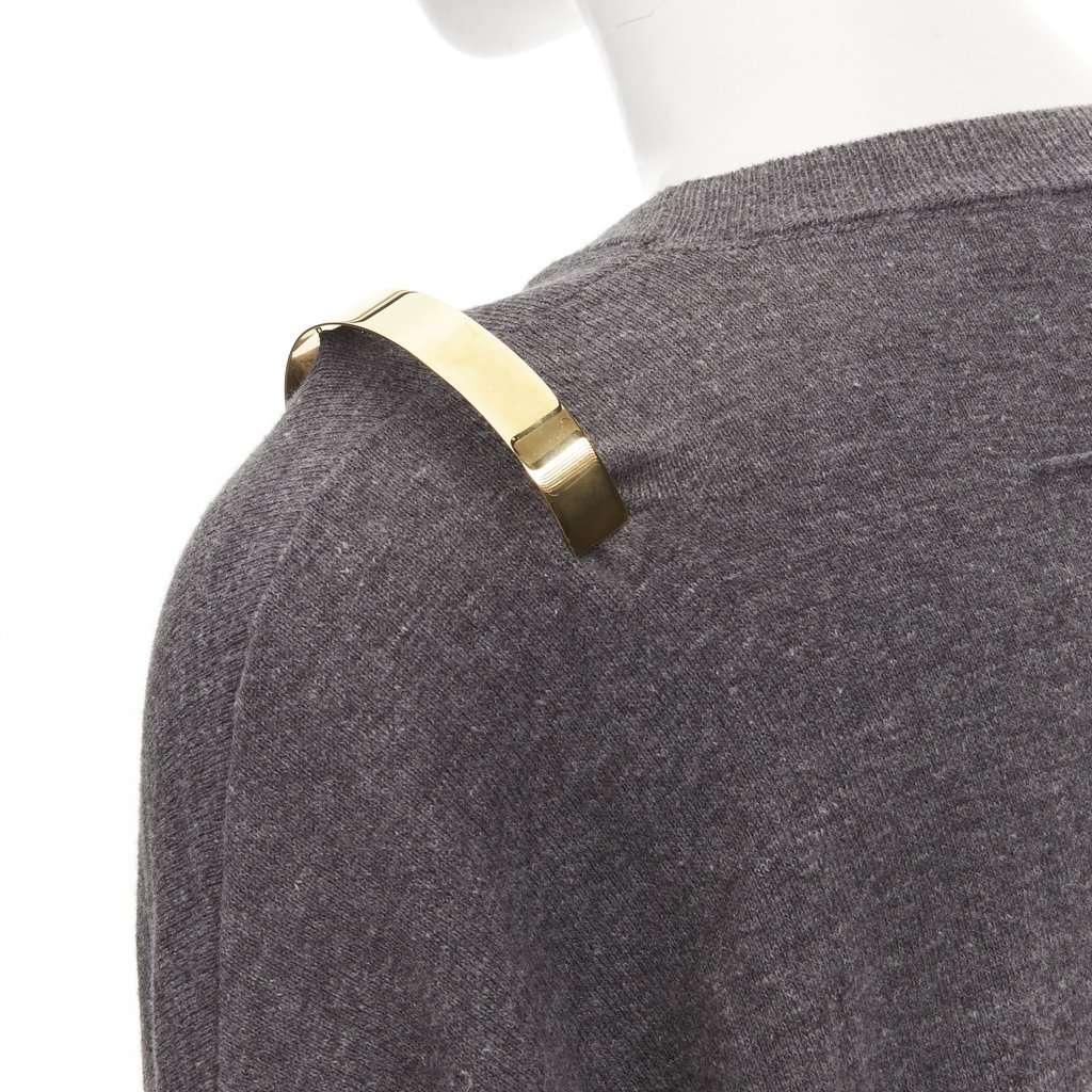 Givenchy Shoulder Bar Sweater Grey Wool Never worn - Back View