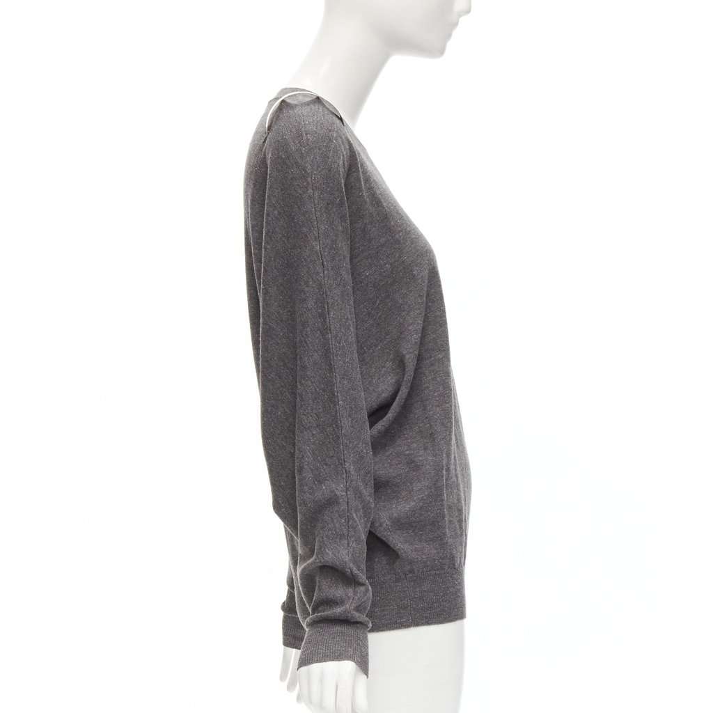 Givenchy Shoulder Bar Sweater Grey Wool Never worn - Model View