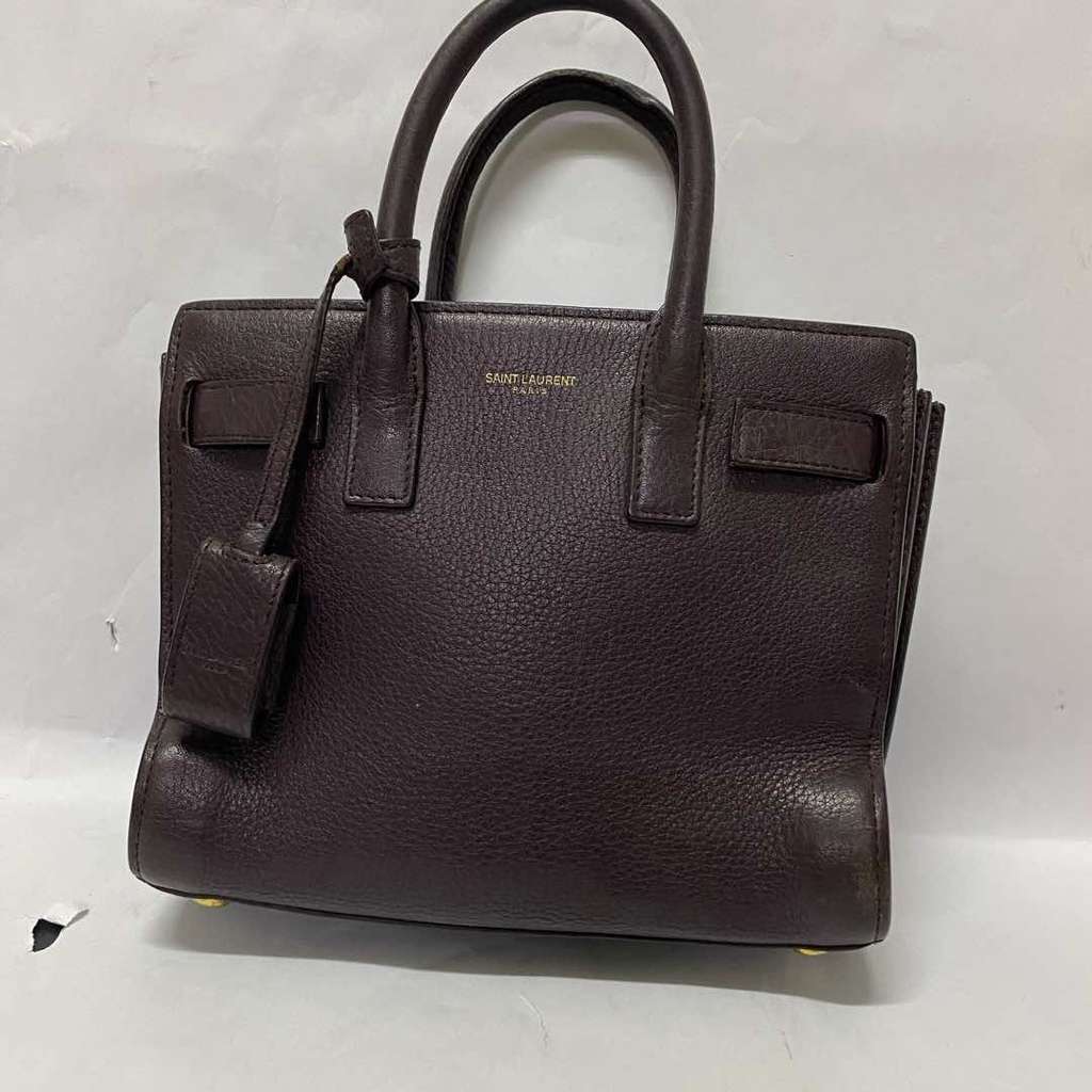 Saint Laurent Nano Sac De Jour Burgundy Leather Fair condition - Back View