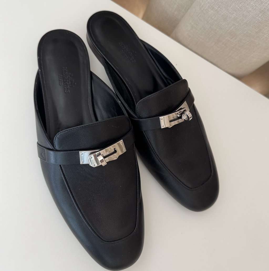 Hermès Oz Mules Black Leather Very good condition - Inside View