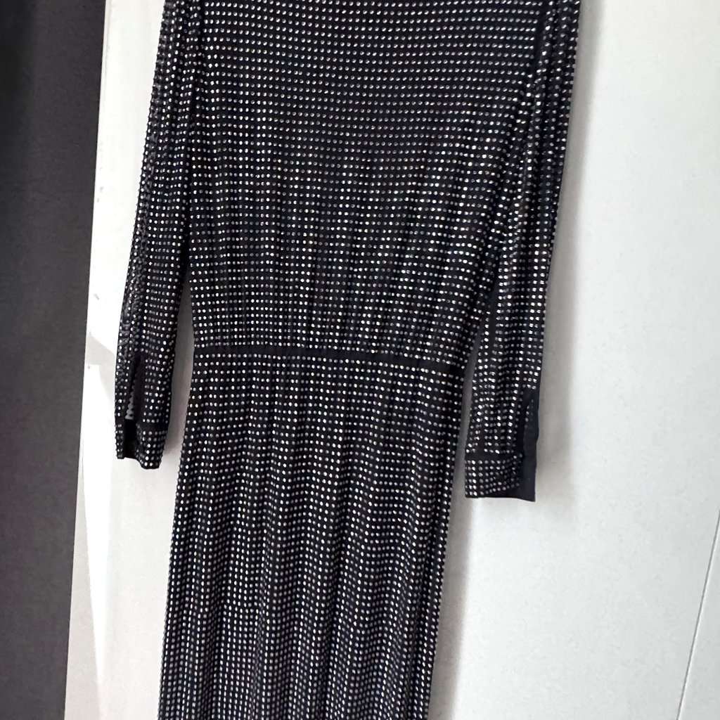 SELF-PORTRAIT Rhinestone Long Sleeve Maxi Black Very good - Inside View