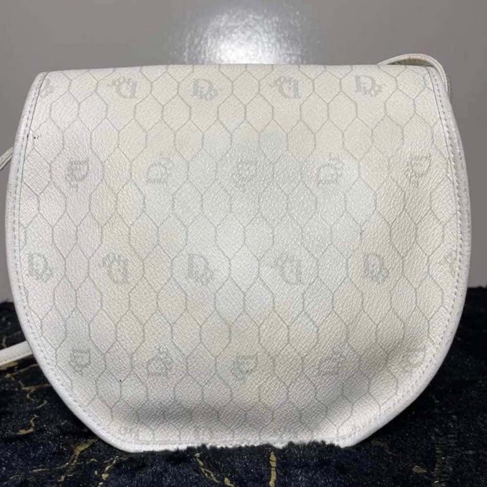 Christian Dior Sling Bag White Canvas Gold Good condition - Back View