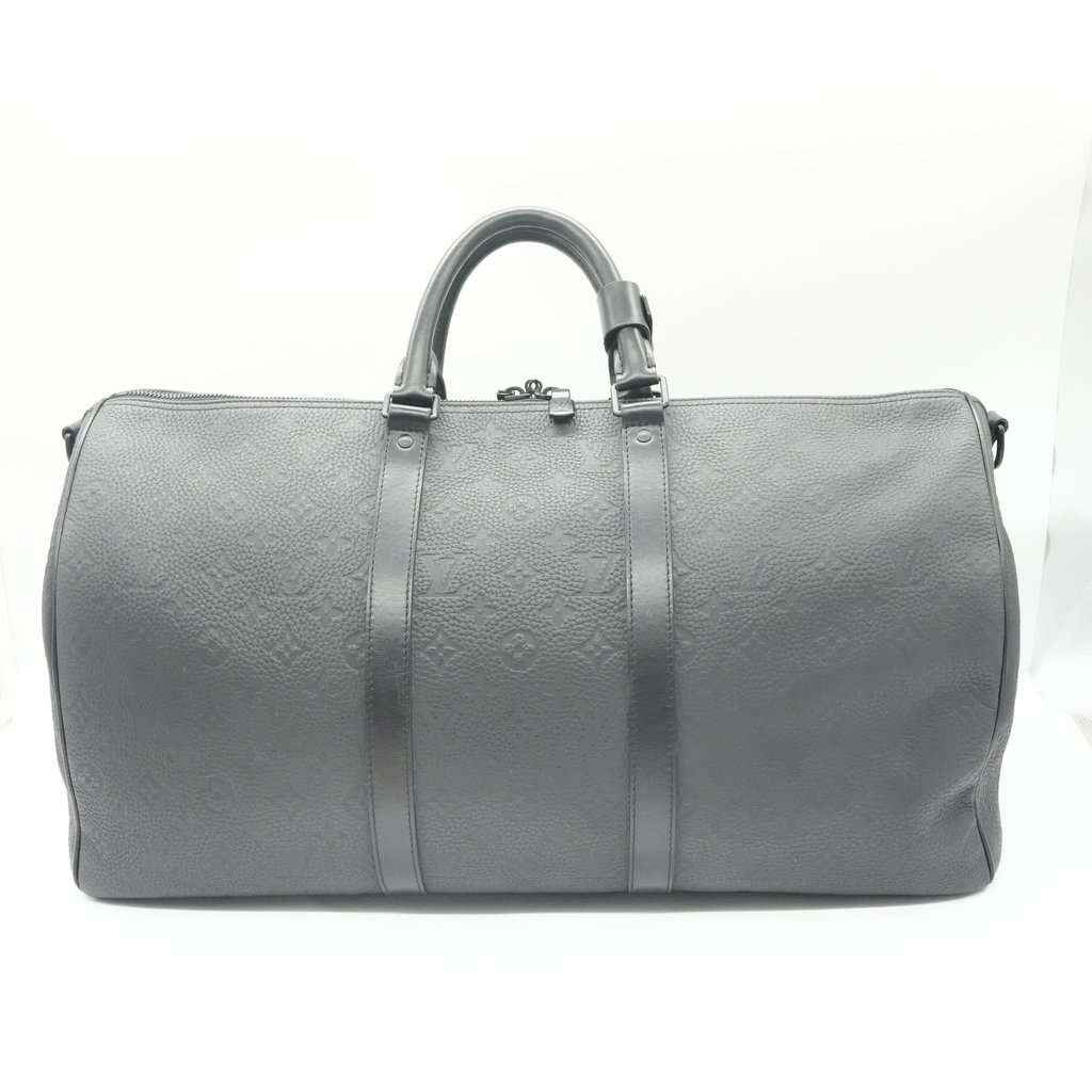 Louis Vuitton Keepall Bandouliere 50 Taurillon Black Leather Fair - Back View