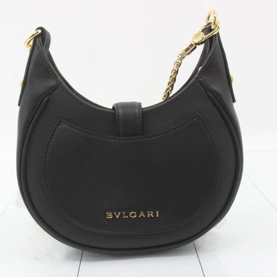 Bvlgari Serpenti Ellipse Leather bag Black Leather Never worn - Back View