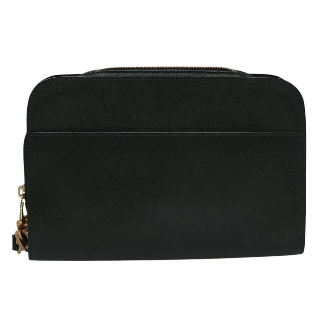 Louis Vuitton Clutch Green Leather Good - Back View